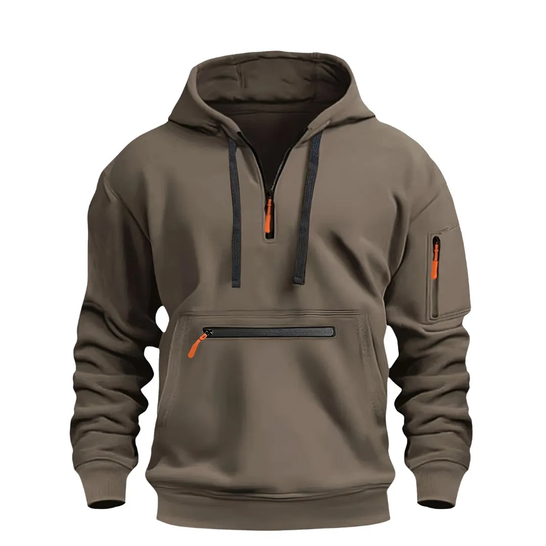 Men’s Half Zip Hoodie – Casual Hooded Sweatshirt