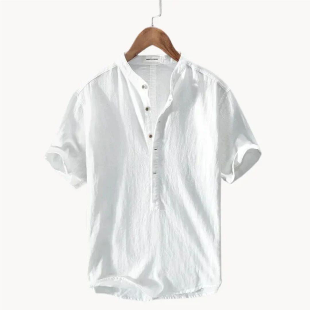 Men’s Grandad Collar Shirt – Soft, Light & Airy