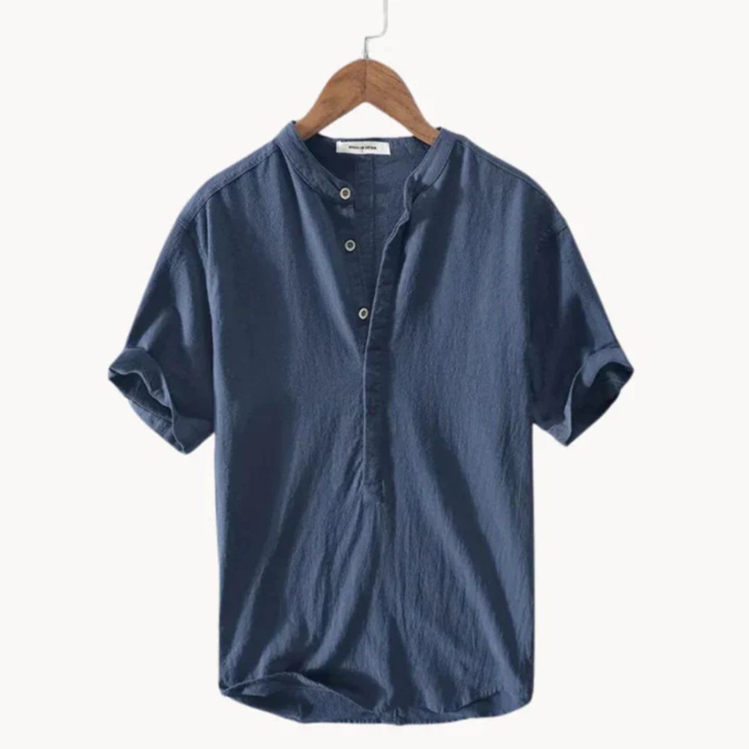 Men’s Grandad Collar Shirt – Soft, Light & Airy
