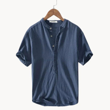 Men’s Grandad Collar Shirt – Soft, Light & Airy