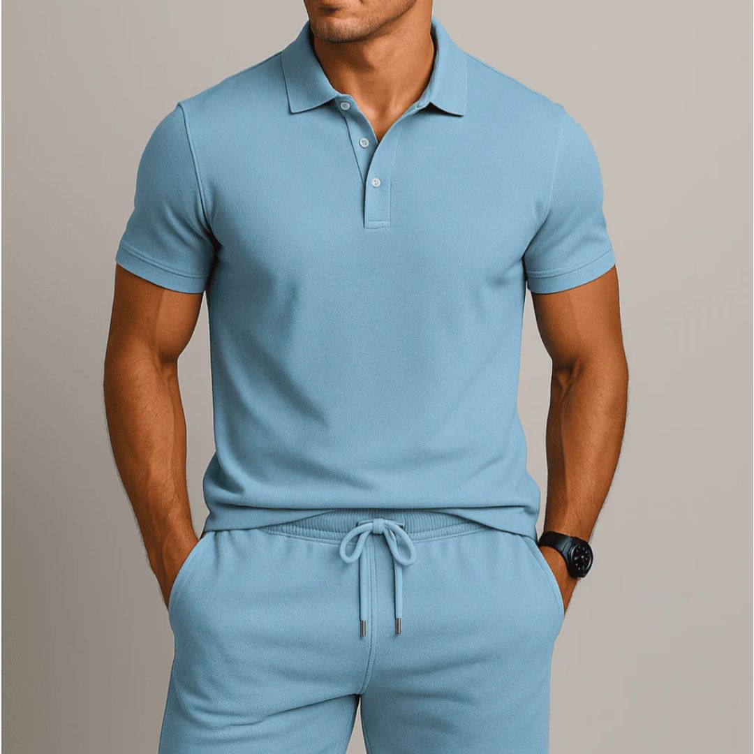 Men’s Polo Lounge Set – Soft, Lightweight & Modern