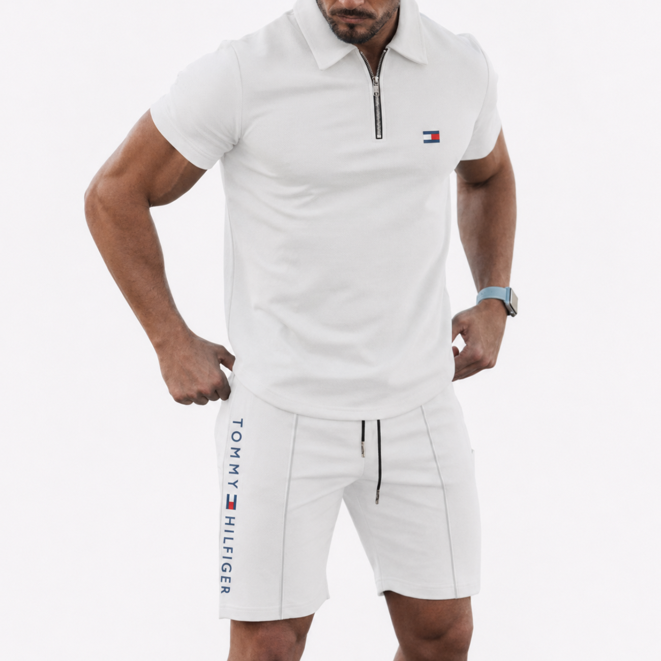 Elegantes Hemd- und Shorts-Set