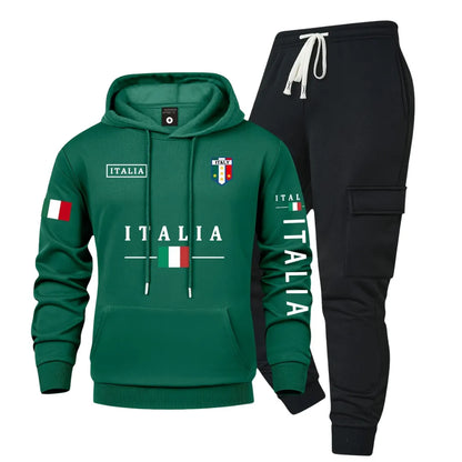 Men’s Casual Hoodie & Cargo Joggers Set with Utility Pockets