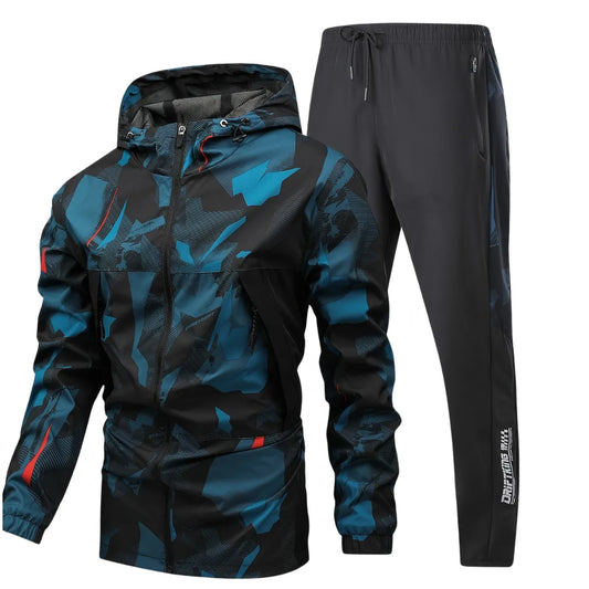 Men's Long-Sleeve Sports Outfit with Casual Long Pants
