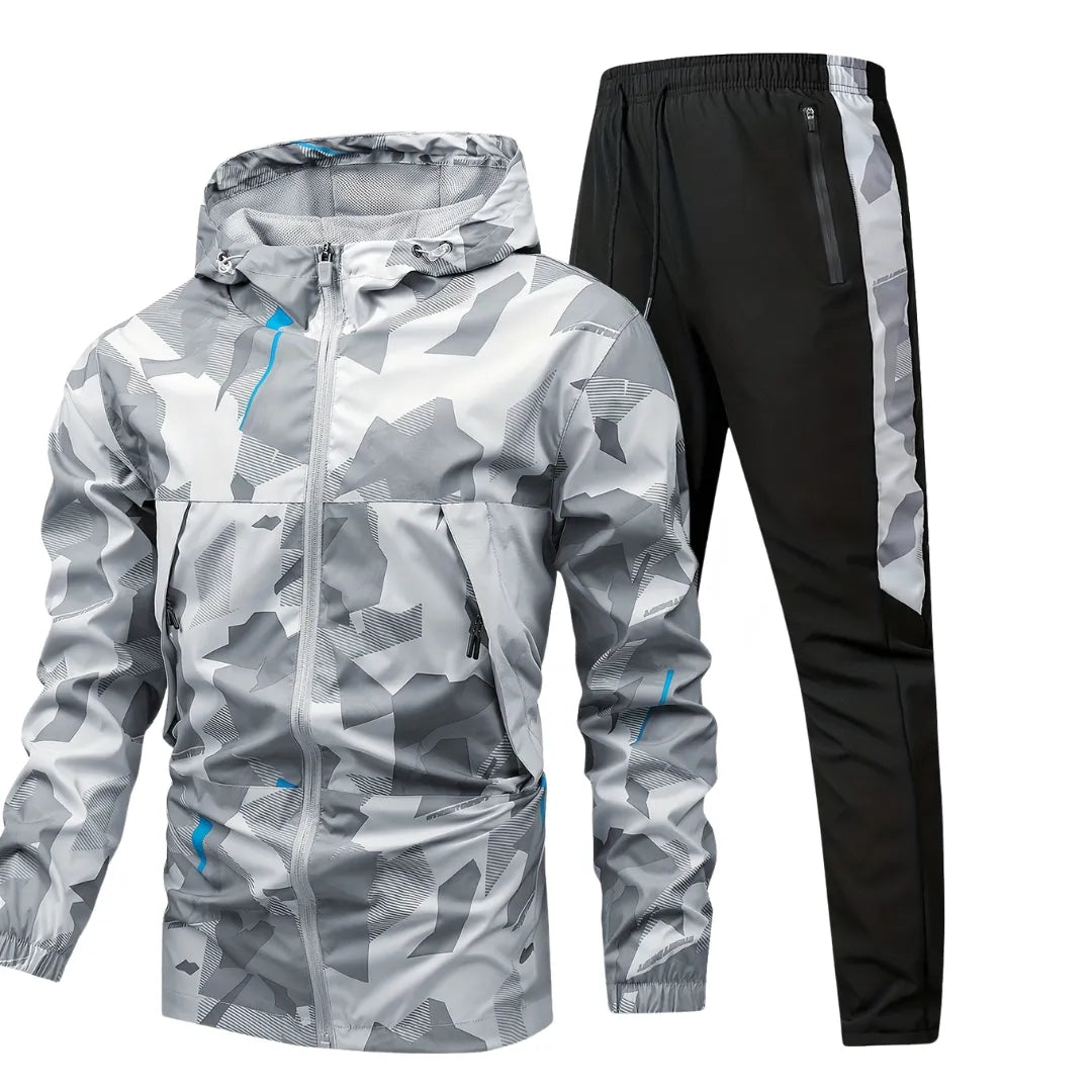 Men's Long-Sleeve Sports Outfit with Casual Long Pants
