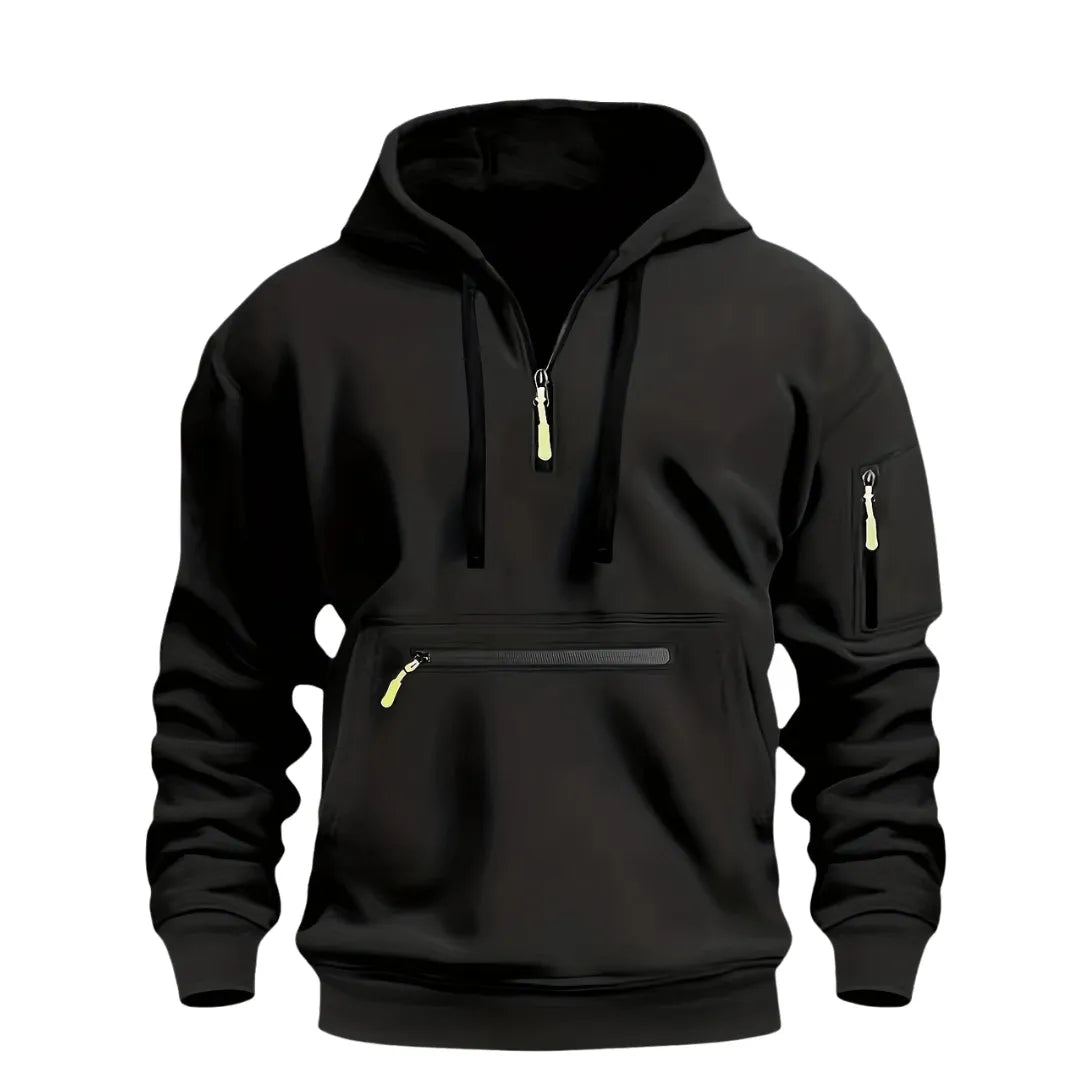 Men’s Half Zip Hoodie – Casual Hooded Sweatshirt