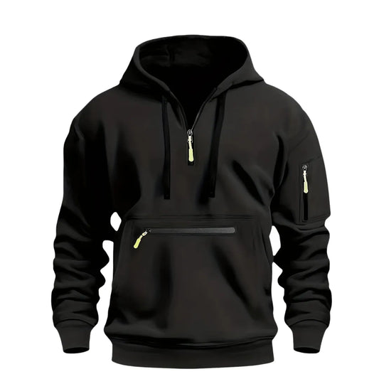 Men’s Half Zip Hoodie – Casual Hooded Sweatshirt