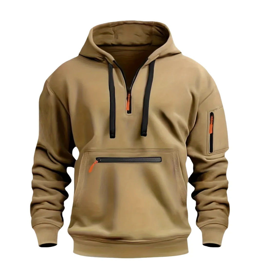 Men’s Half Zip Hoodie – Casual Hooded Sweatshirt