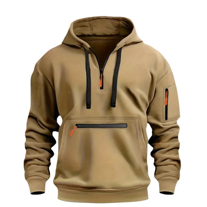 Men’s Half Zip Hoodie – Casual Hooded Sweatshirt