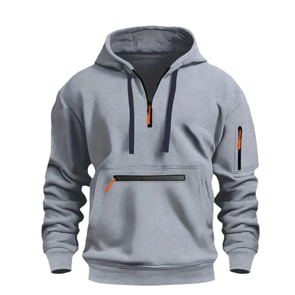 Men’s Half Zip Hoodie – Casual Hooded Sweatshirt
