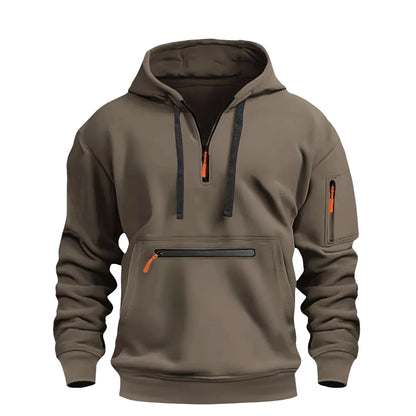 Men’s Half Zip Hoodie – Casual Hooded Sweatshirt