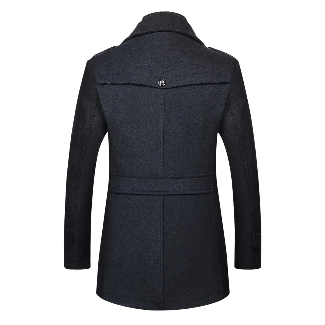 Men’s Double-Collar Tweed Winter Coat