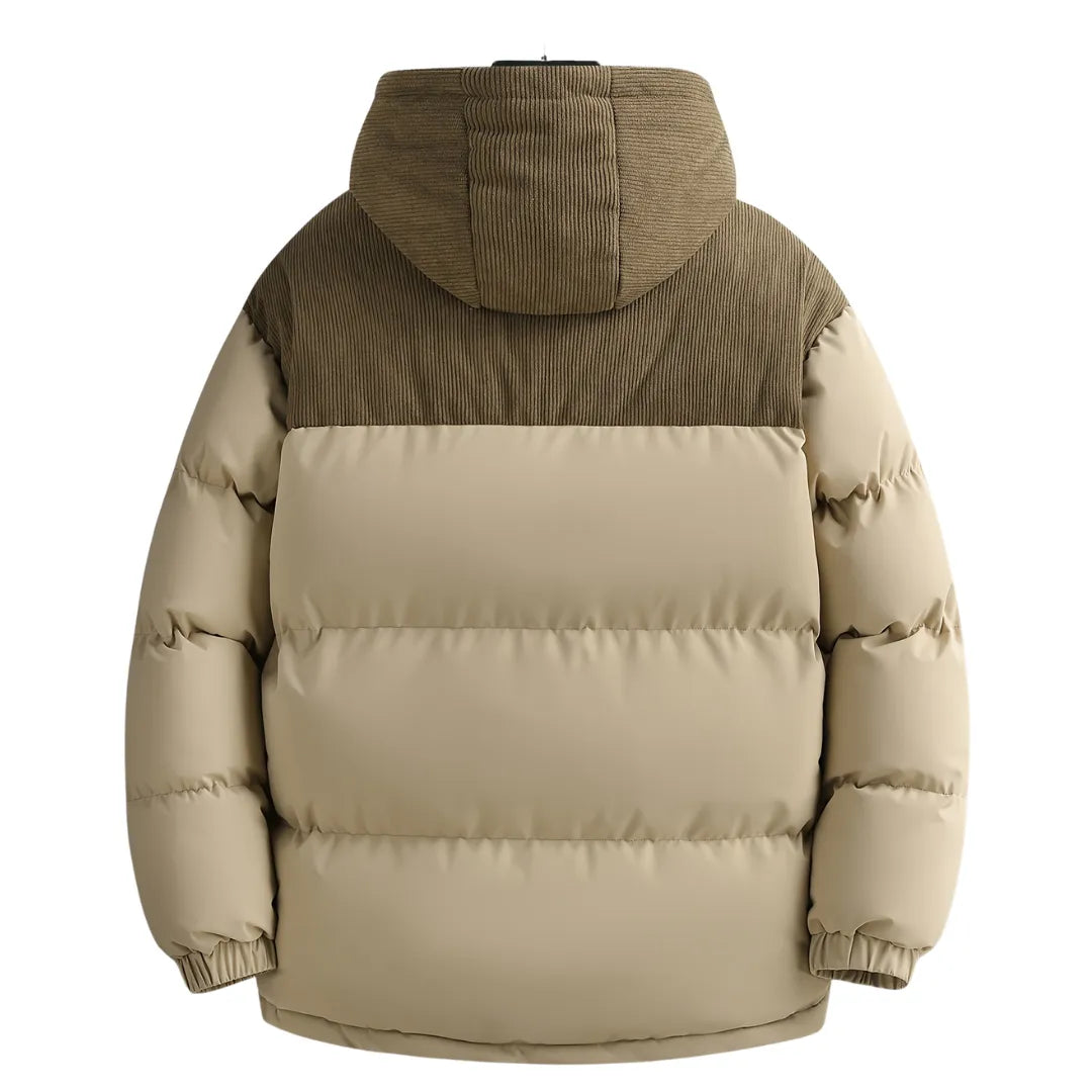 Men’s Winter Hooded Jacket with Detachable Hood & Thermal Insulation
