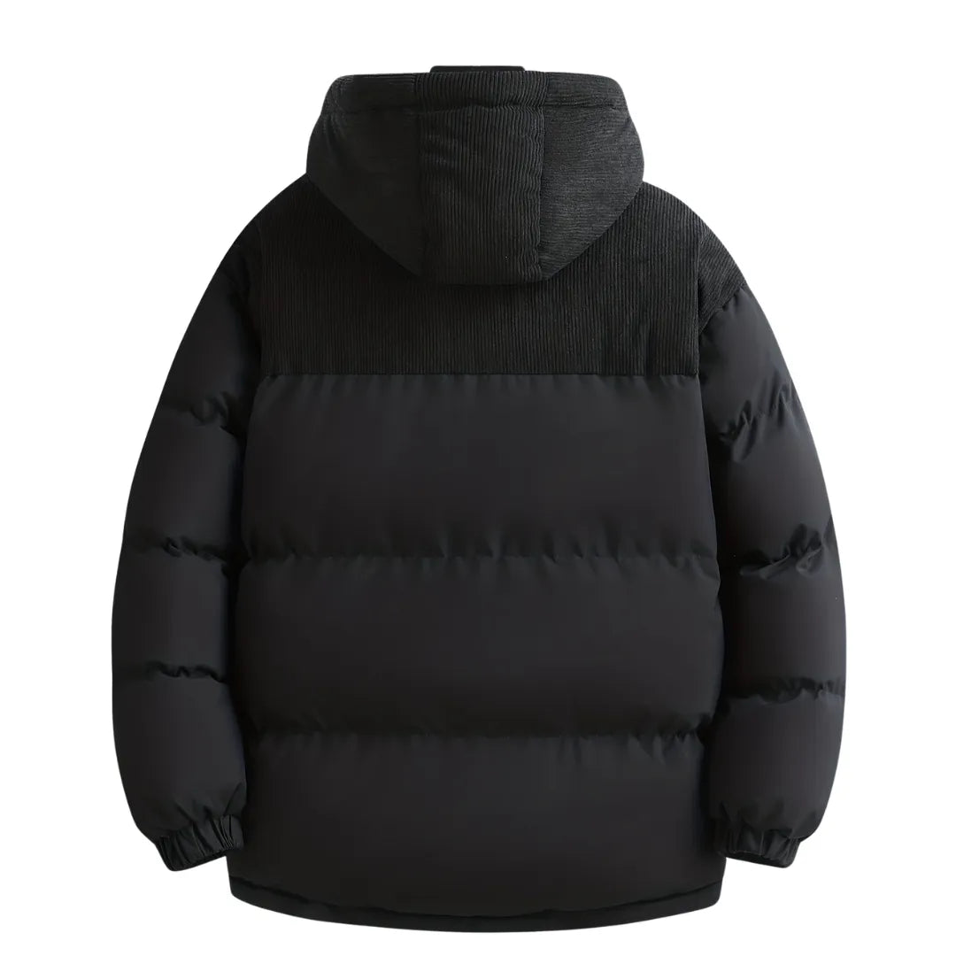 Men’s Winter Hooded Jacket with Detachable Hood & Thermal Insulation