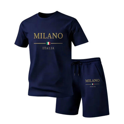 Men’s Milano Italia Summer Set – Casual T-Shirt & Shorts