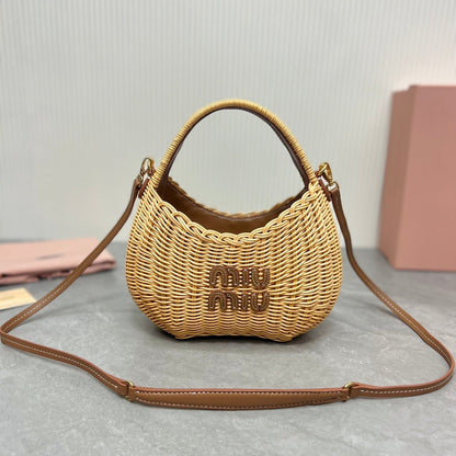 Miu Miu Wander Wicker Shoulder Bag
