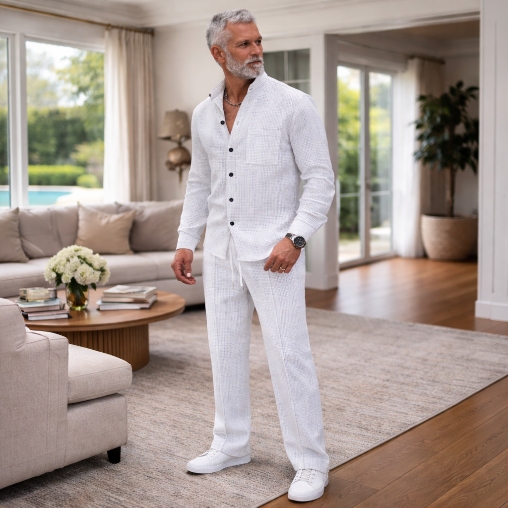 Men’s Waffle Set – Stylish Two-Piece with Superior Comfort