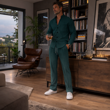 Men’s Waffle Set – Stylish Two-Piece with Superior Comfort