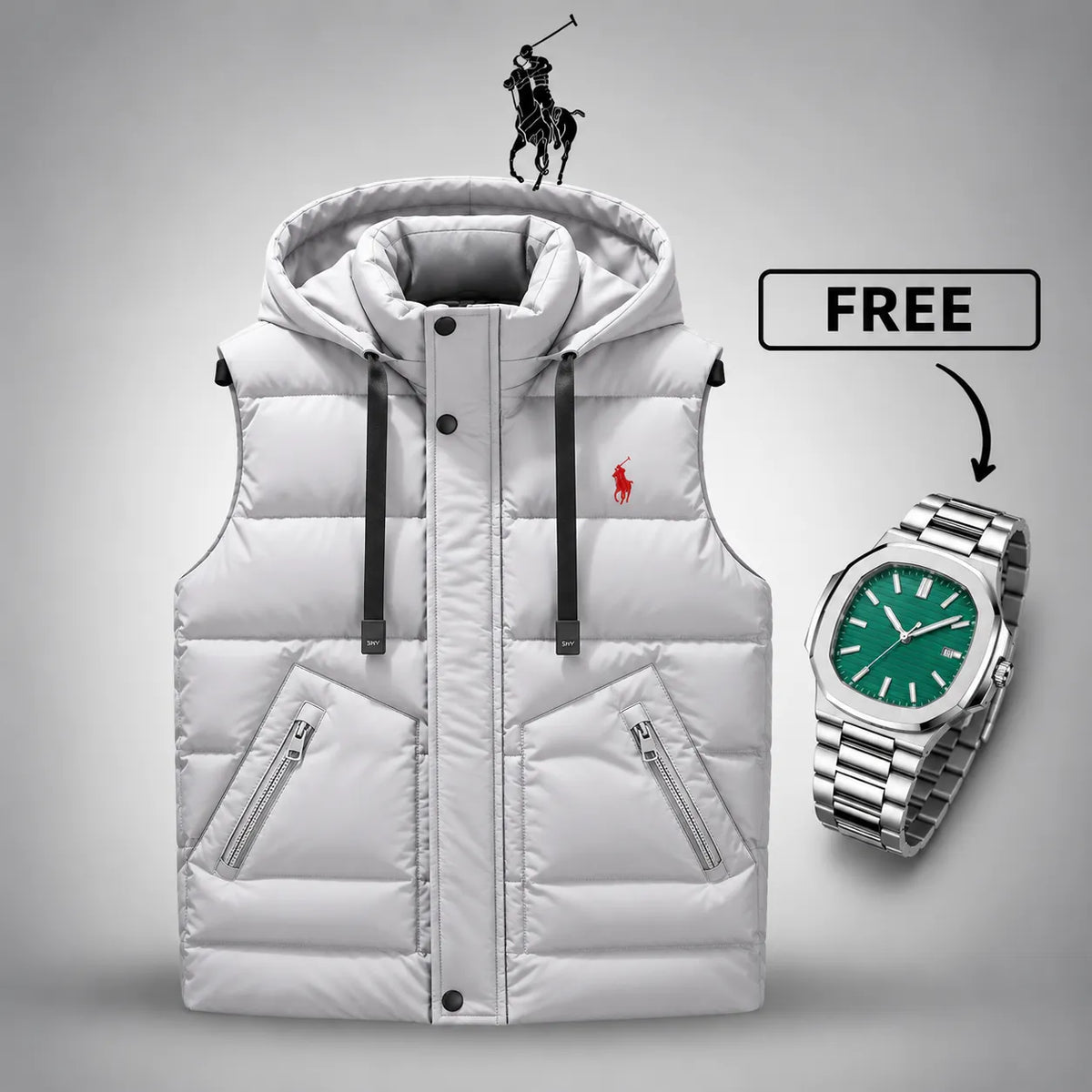 Men's Warm Puffer Vest™ + FREE Watch