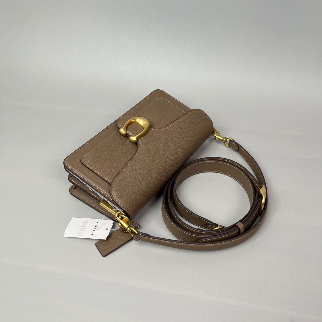 Elegante Leder-Schultertasche in Braun