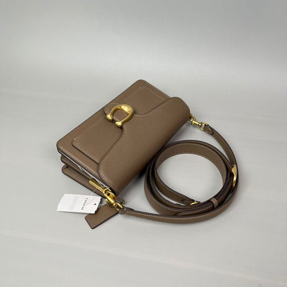 Elegante Leder-Schultertasche in Braun
