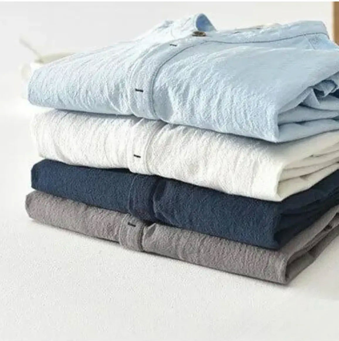 Men’s Grandad Collar Shirt – Soft, Light & Airy