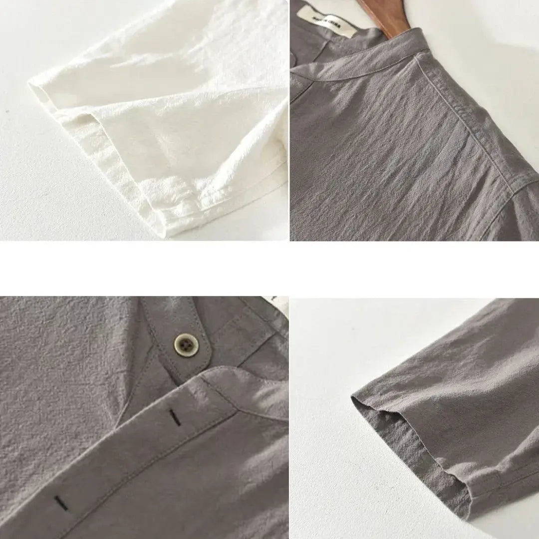 Men’s Grandad Collar Shirt – Soft, Light & Airy