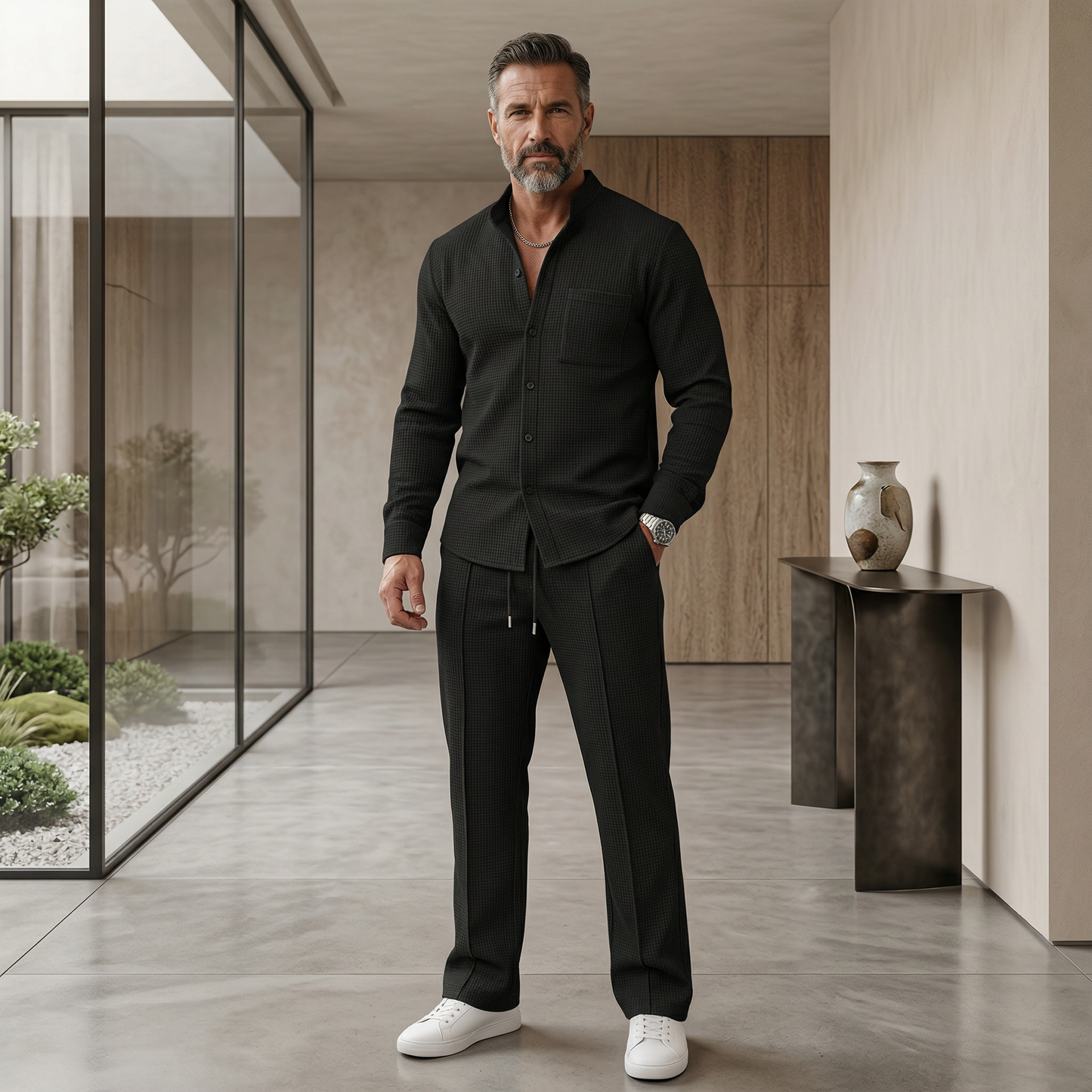 Men’s Waffle Set – Stylish Two-Piece with Superior Comfort